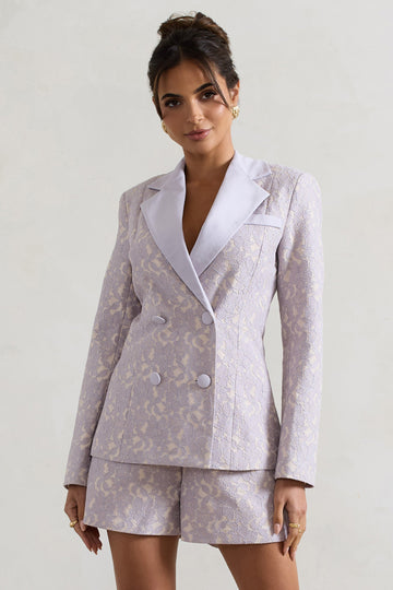 Kennedy Mauve Lace Tailored Blazer